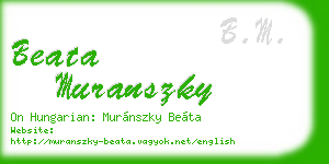 beata muranszky business card